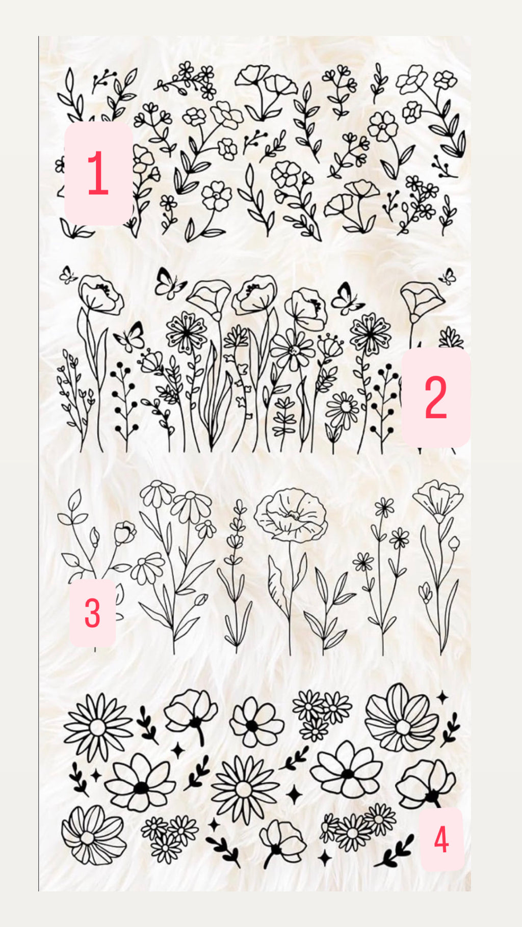 New ! Flower wraps (white not black)