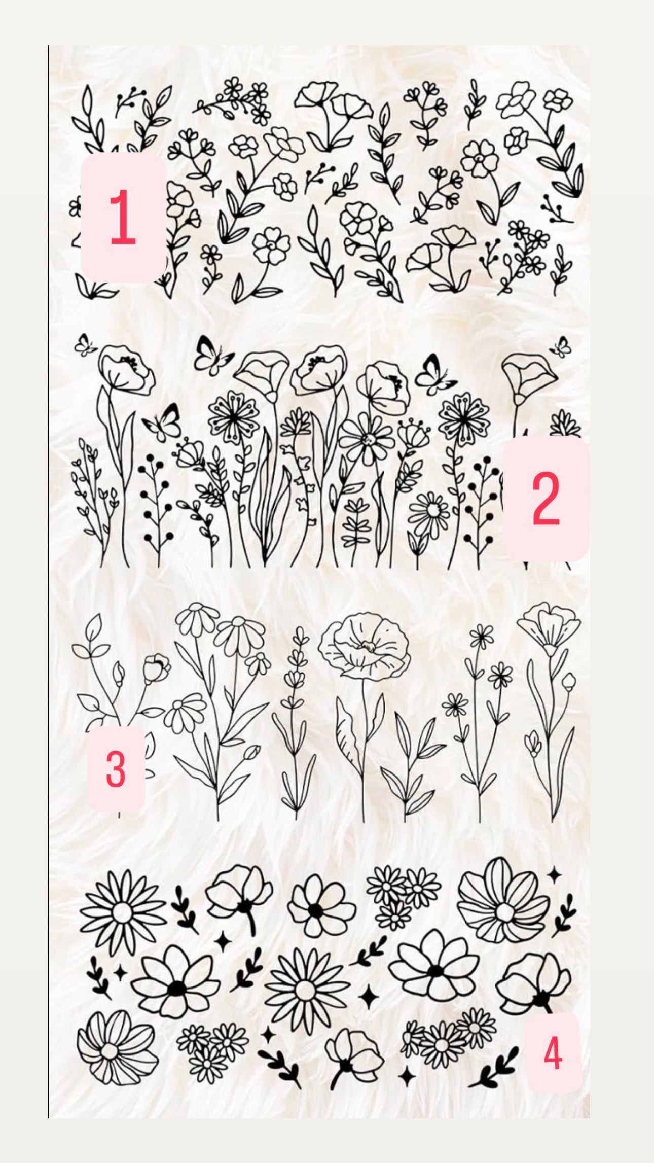 New ! Flower wraps (white not black)