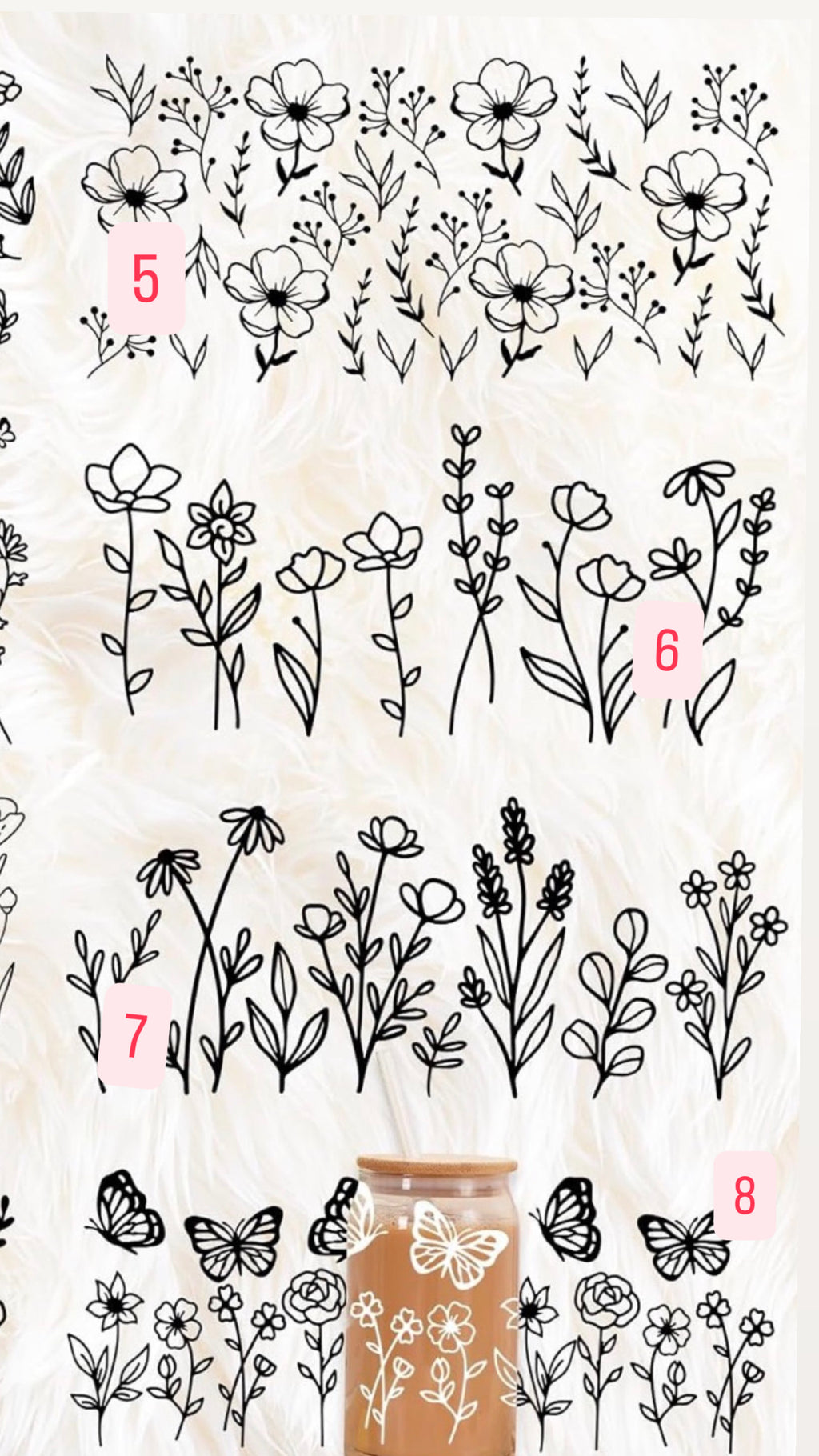 New ! Flower wraps (white not black)